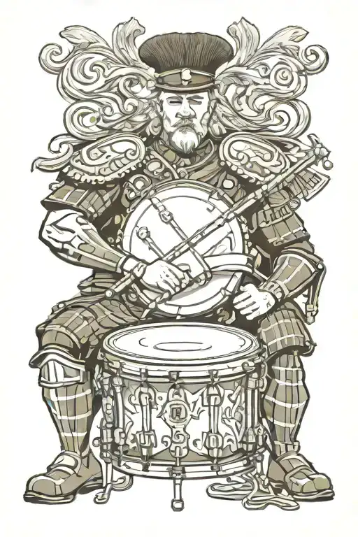 Scottish Military Drummer Playing