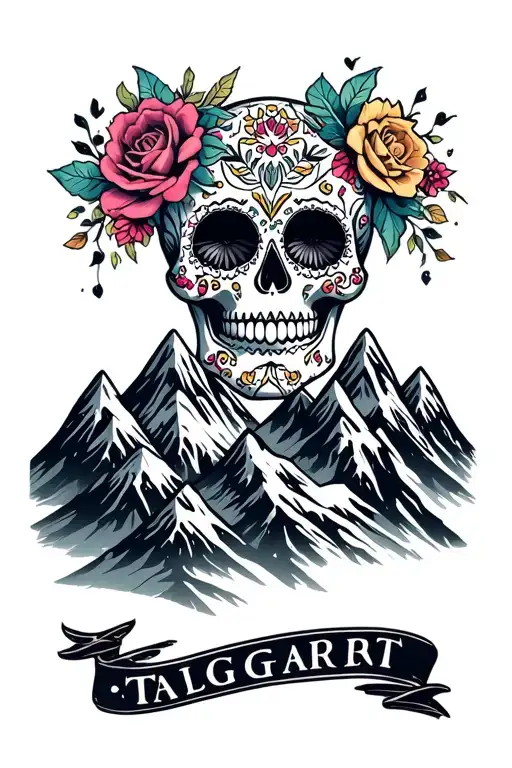 The Best Version Of Sugar Skull Surrounded By The Best Version Of Mountains