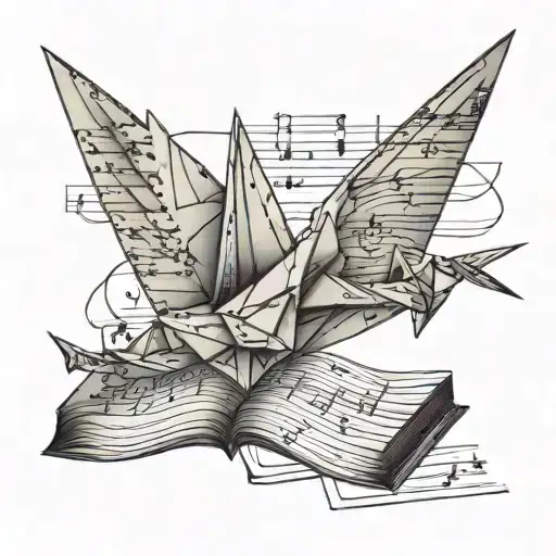 Origami Crane Made Of Sheet Music