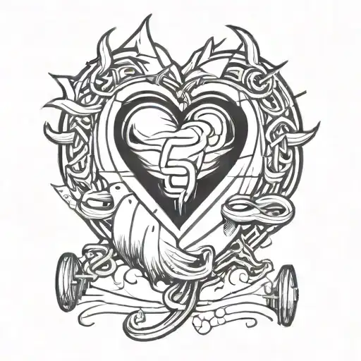 Runner And Heart Beat Line