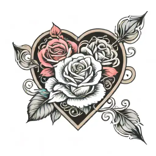 Infinity Rose Heart Shape 4 Names Incorporated