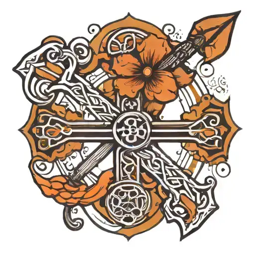 Bow Arrow Cross Ichthys Symbol