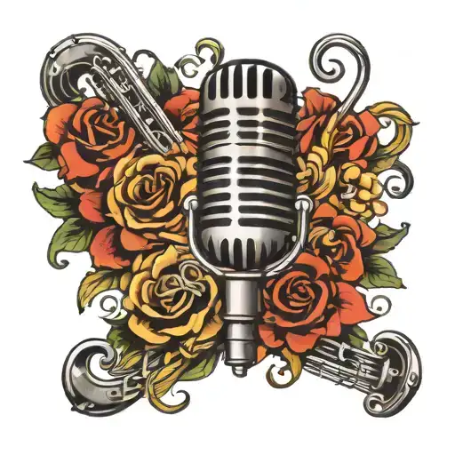 Music Note Sheet Wrapping Around Microphone