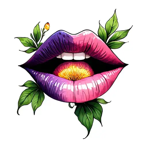 Lip Flowers Realistic