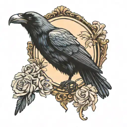 Raven In A Mirror Edgar Allen Poe Inspired