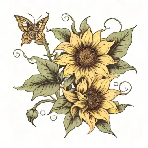 Sunflower And Lily Tattoos Inspired