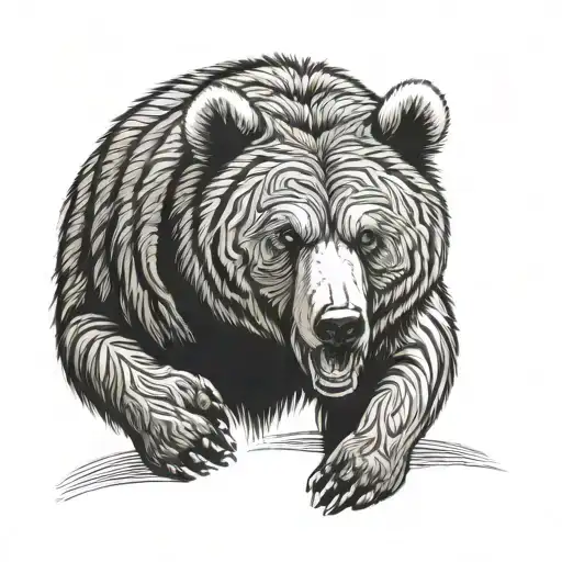 Grizzly Bear Wearing Tiger Printed Shorts Shotting 2 9Mms