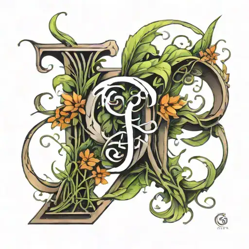 Two Letter G Mixed Together Symbolising Friendship With Grass Elements