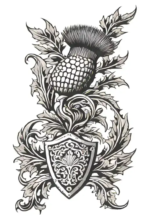Scottish Thistle With 4130 Steel Plated Shoulder Shield