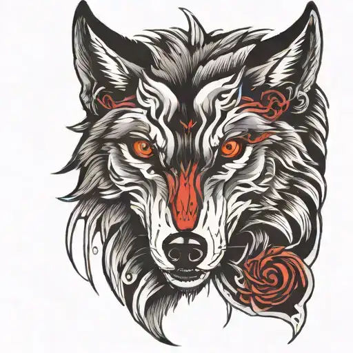 Wolf With Red Eyes That Looks Creepy
