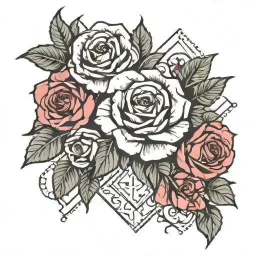 Arm Band Tattoo Contain Geometrical Line And Roses