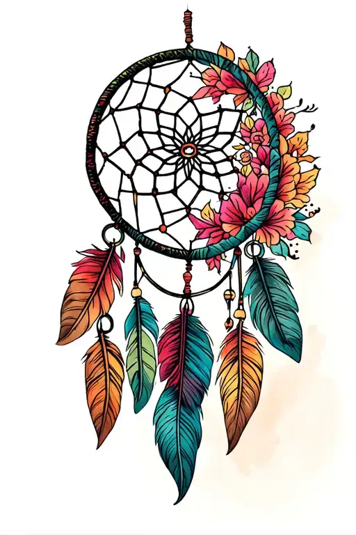 Half Mood Dream Catcher Entangled In A Beautiful