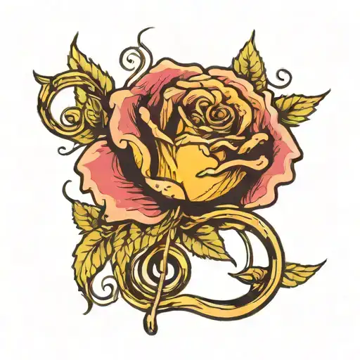 Rose Sunshine Music Note Intertwined