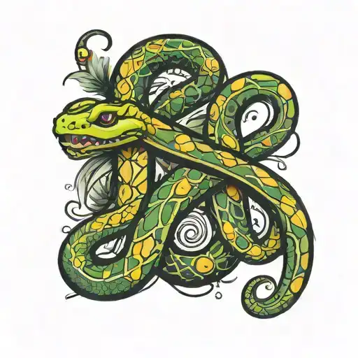 Number 44 With A Snake