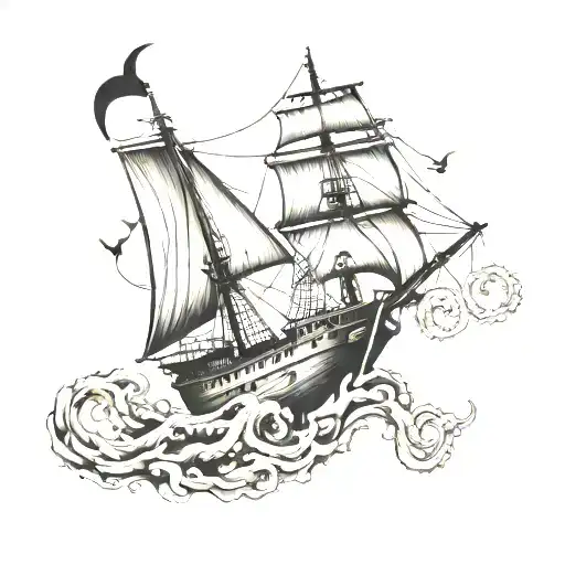 Ghost Ship With An Octopus