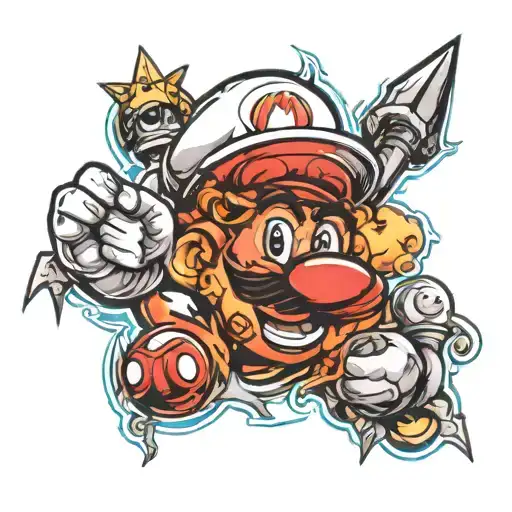 Mario Unique Tattoo Design
