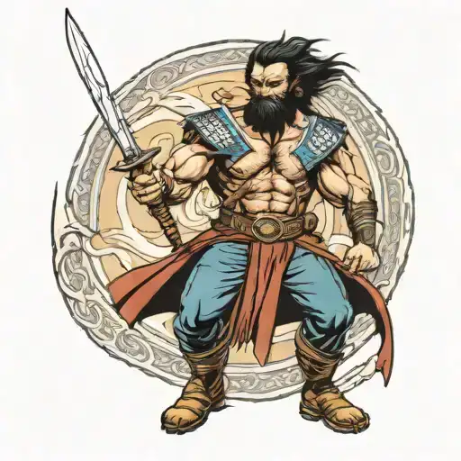 Wolverine Old Turkic People Gokturk Warrior Wielding A Sword