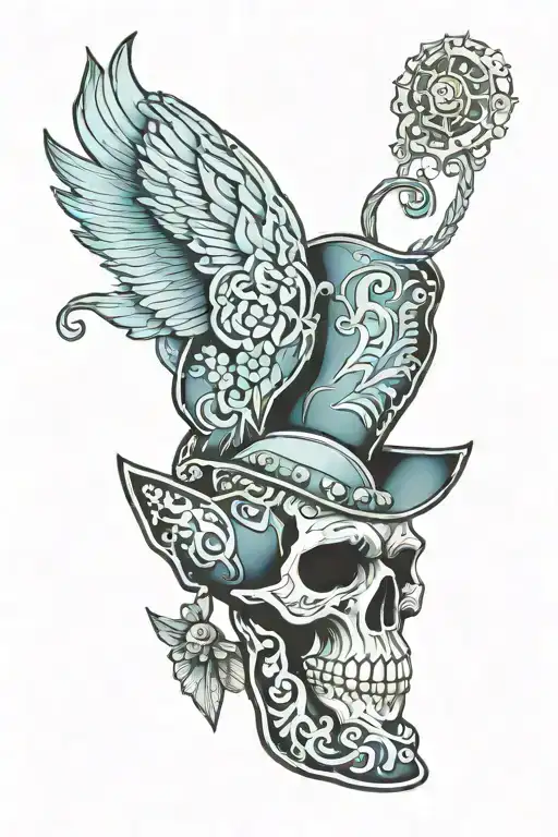 Blue Heeled Western Leather