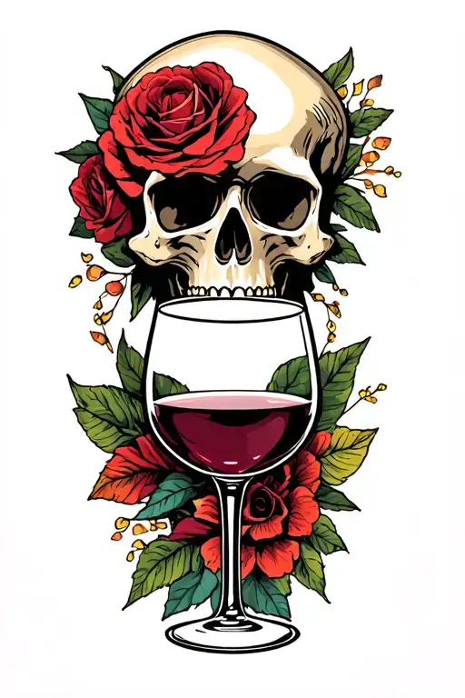 Skull And Wine Glass