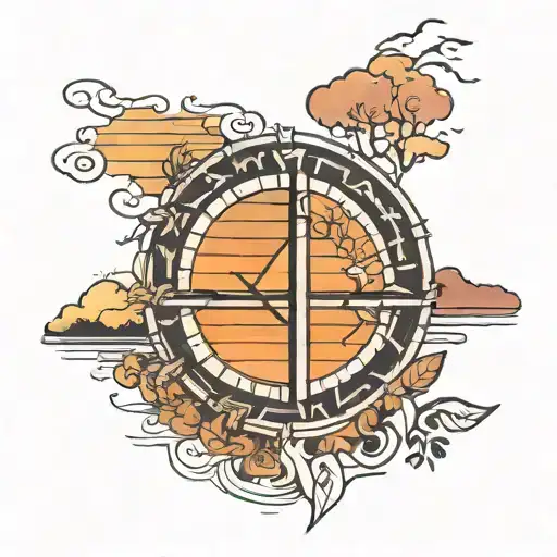 Sunset Simple Outline Roman Numerals Representing Important Dates