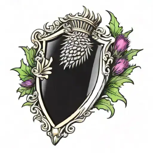 Scottish Thistle And 4130 Steel Plated Shoulder Shield