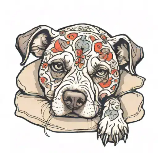 Dog Laying Head On Pillow