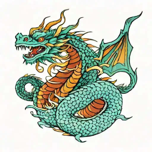 Blue Green Haku Dragon