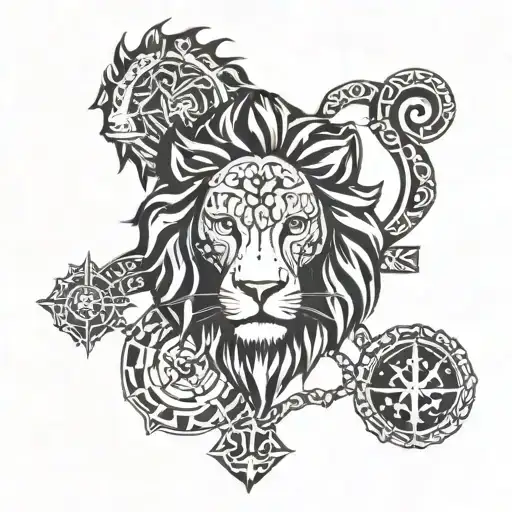 Nordic Runes With Lion