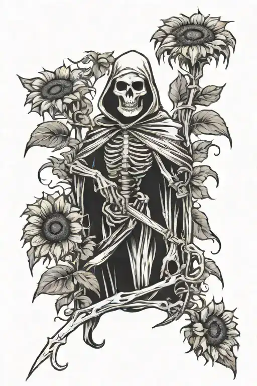 Reaper With Sunflowers
