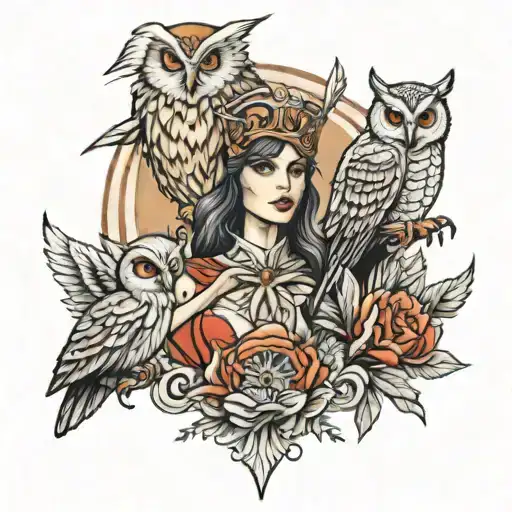 Athena With Owl And Ares Bloody