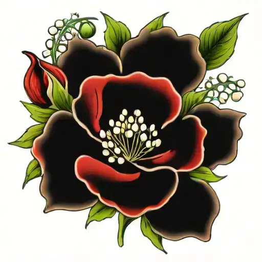 Poppy And Lily Of The Valley Bouquet