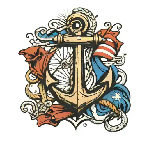 Anchor And Flag
