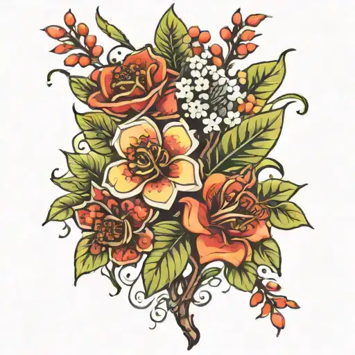 Flamboyan Tree Flower Bouquet