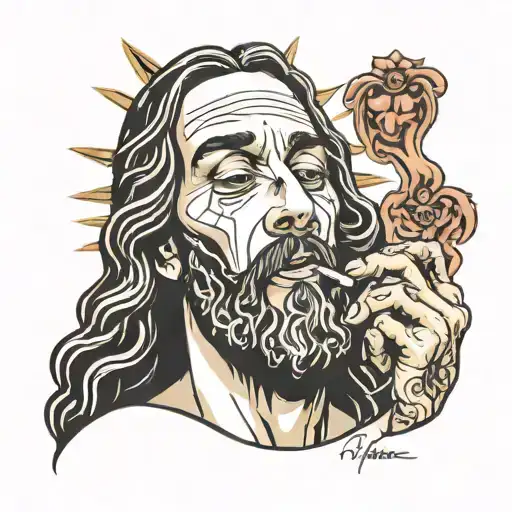 Rozz Williams As Jesus Christ Smoking A Cigarette