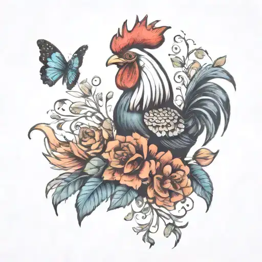 Gregoria Word With Rooster And Butterfly