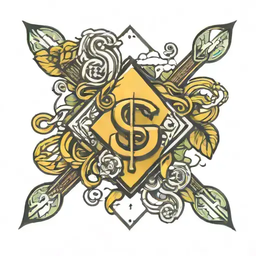 Money Sign With Diamond Ring Around It