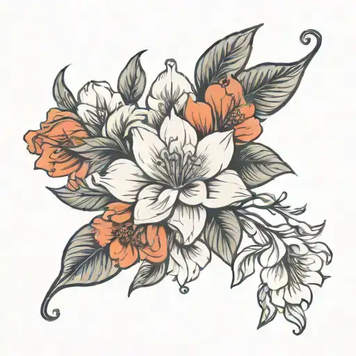 January And September Birth Flower Tatto Design