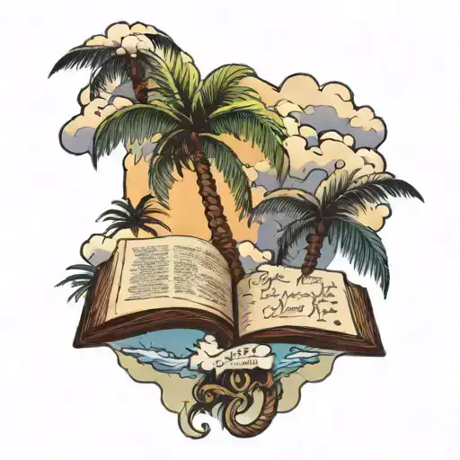 Palm Tree And Clouds With Bible Quote