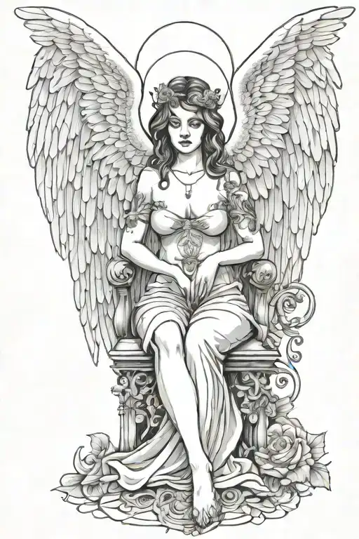 Voluptuous Female Guardian Angel Watching