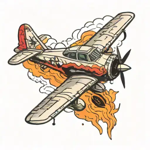Airplane Flying Over Wildfire