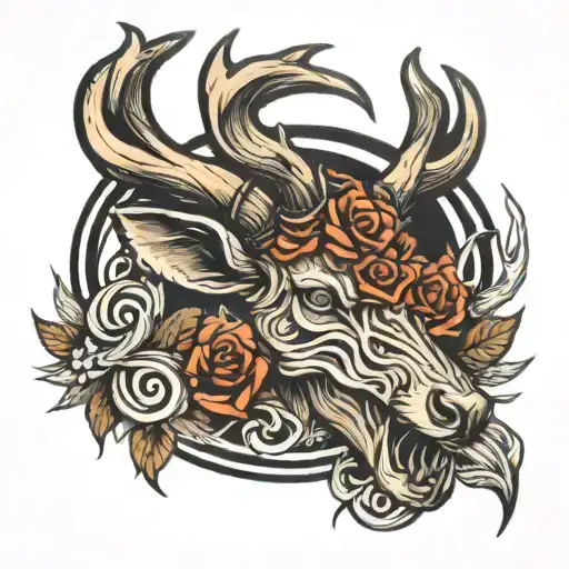 Deer Horns And Boomerang