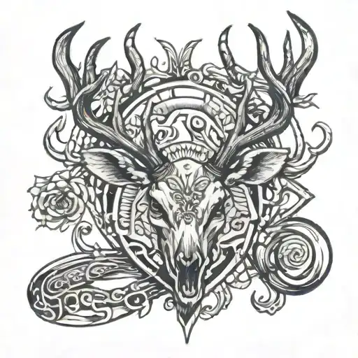 Deer Horns And Boomerang Flying