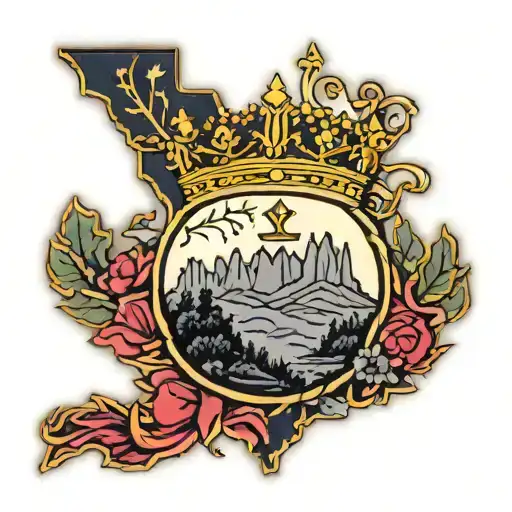 Outline Of West Virginia With A Crown Hanging