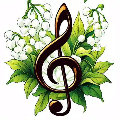 Treble Clef And Lily Of The Valley Flower