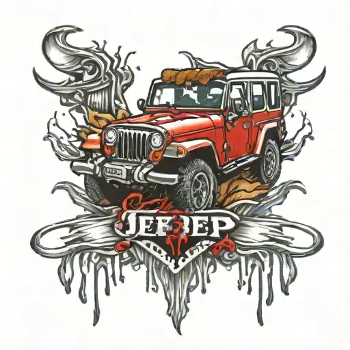 Jeep Logo With Blood Is Thicker Then Water