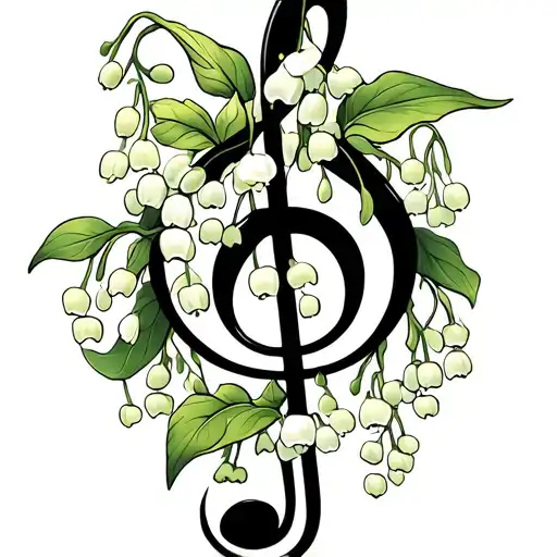 Treble Clef And Lily Of The Valley Flower