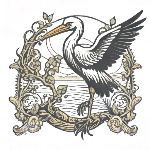 A Creepy Stork Bird Standing With One Leg Up