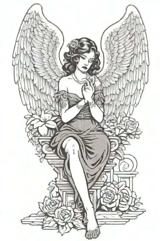 Voluptuous Female Guardian Angel Watching