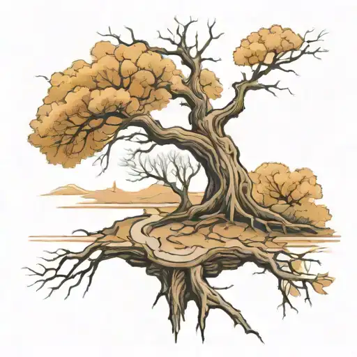 A Tree Fallen Down On The Middle Of A Straight Road