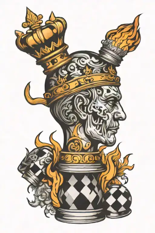 Chess King Piece Fire Coming